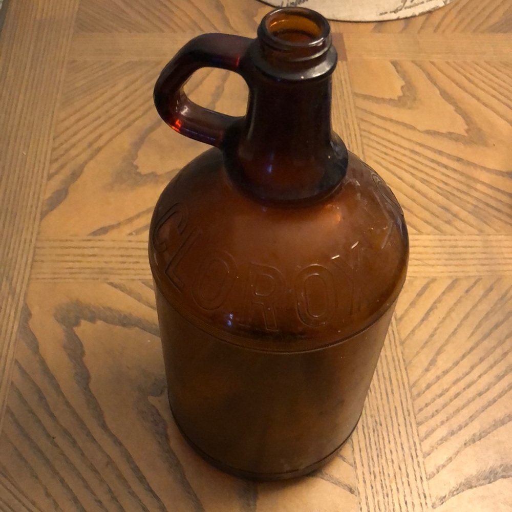 Vintage Clorox Brown Glass Jug